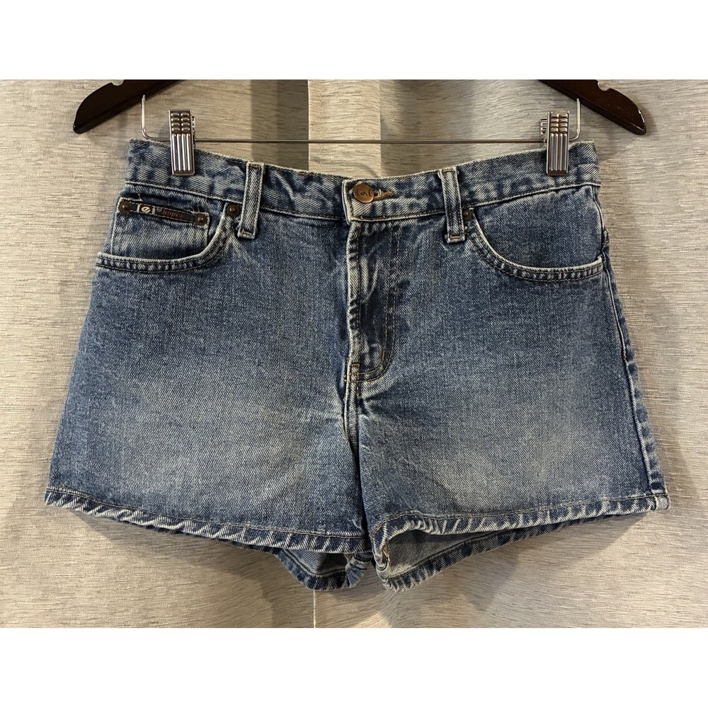 Vintage Lei Micro‎ Low Rise Medium Wash Denim Shorts Women's Size 7 Y2K 2000s